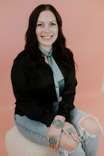 Load image into Gallery viewer, Smiley Pocket Chambray Twilly