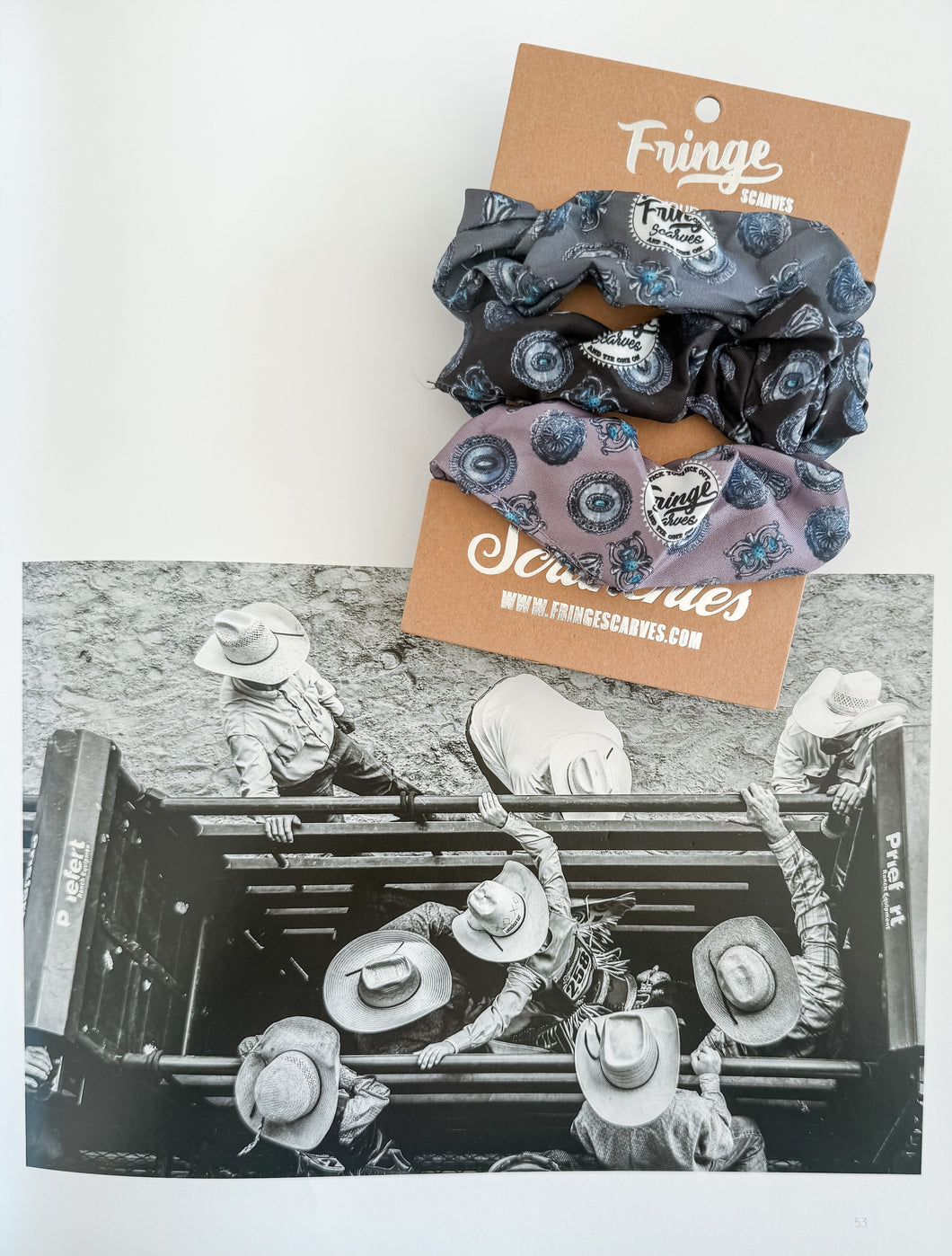 Fringe Scarves Scrunchie Pack - neutrals