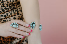 Load image into Gallery viewer, Turquoise Half Cluster Ring
