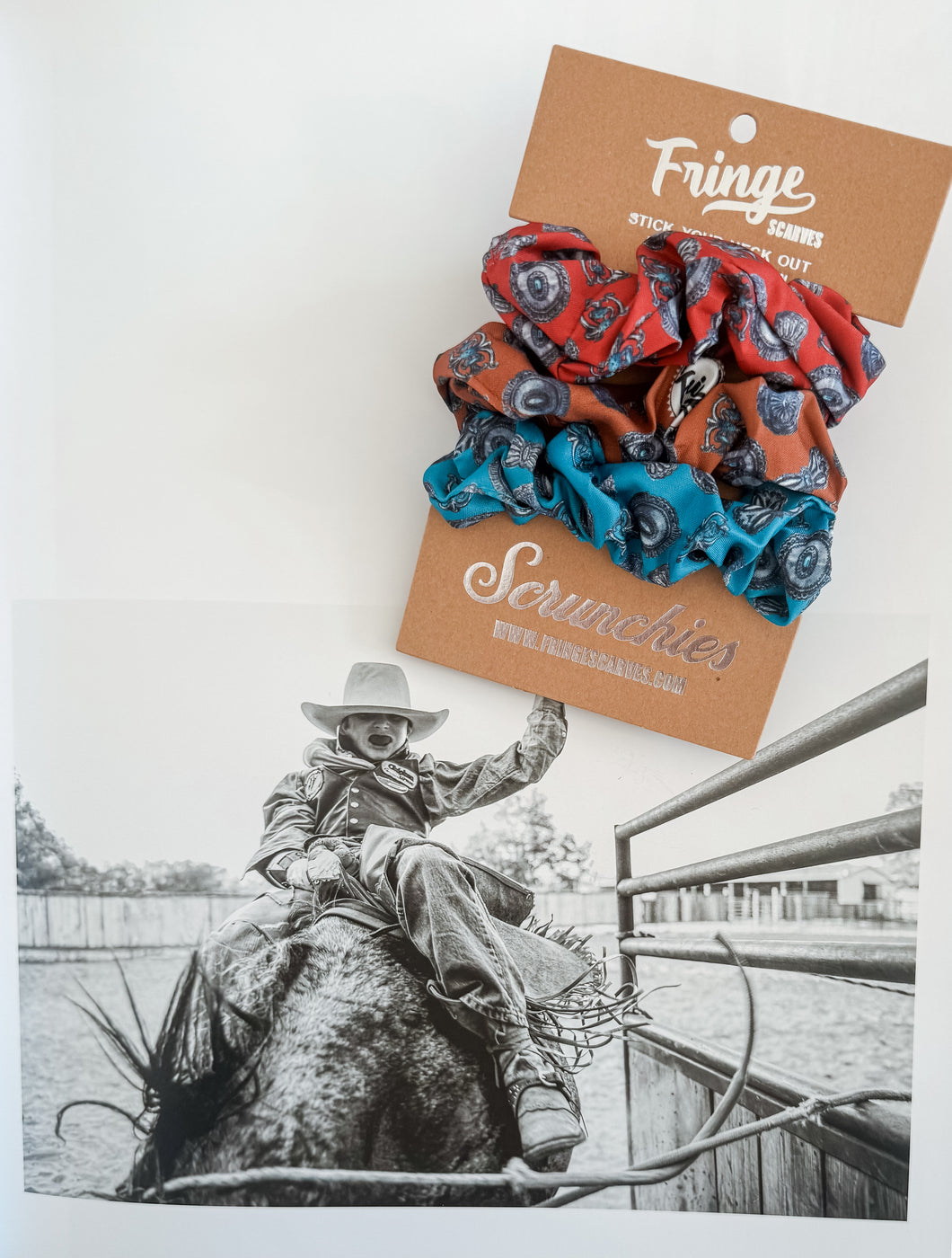 Fringe Scarves Scrunchie Pack - bright