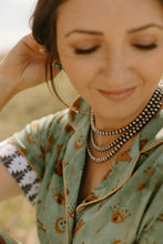 Load image into Gallery viewer, Turquoise Half Sunflower Earrings
