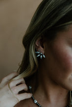 Load image into Gallery viewer, White Buffalo Half Sunflower Earrings
