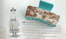 Load image into Gallery viewer, Turquoise Cowhide Claw Clip - xlarge
