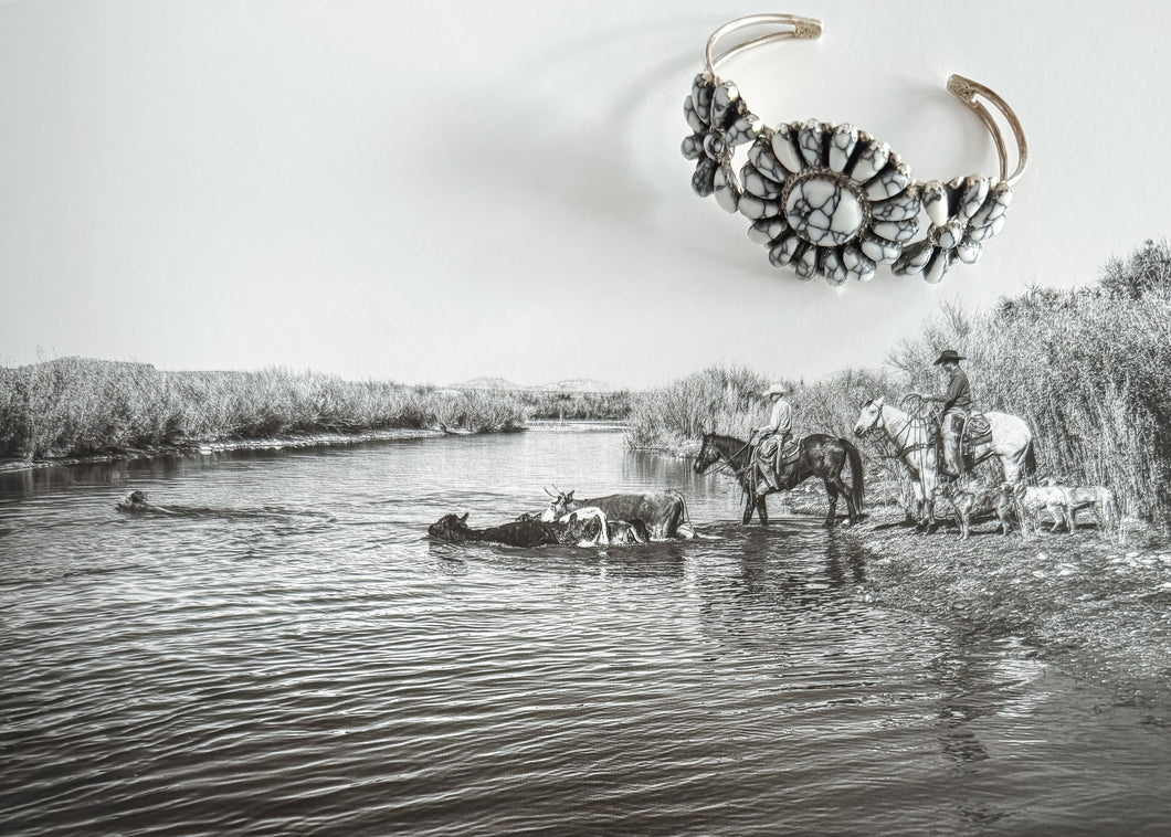White Buffalo Cluster Cuff