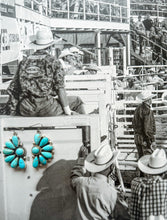 Load image into Gallery viewer, Turquoise Half Cluster Earrings
