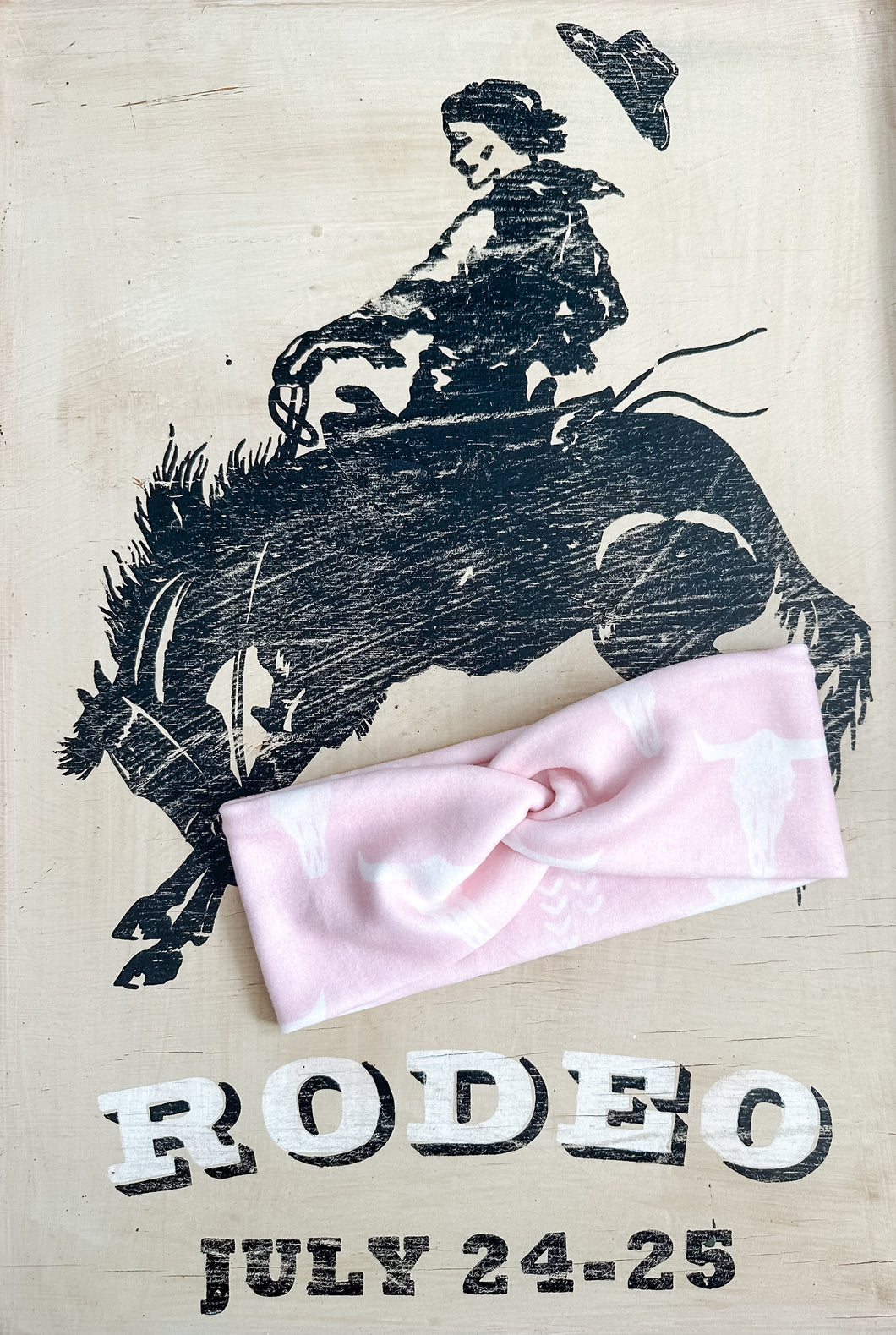Fleece Pink Longhorn Headband
